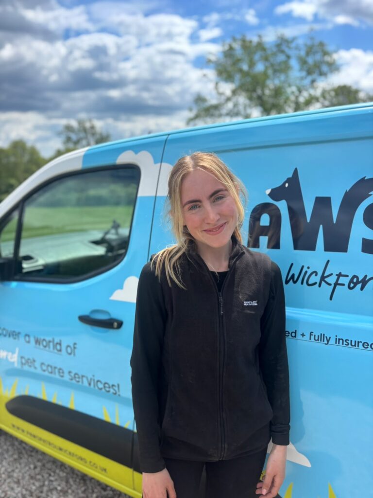 Millie beside the Paws Patrol Wickford van